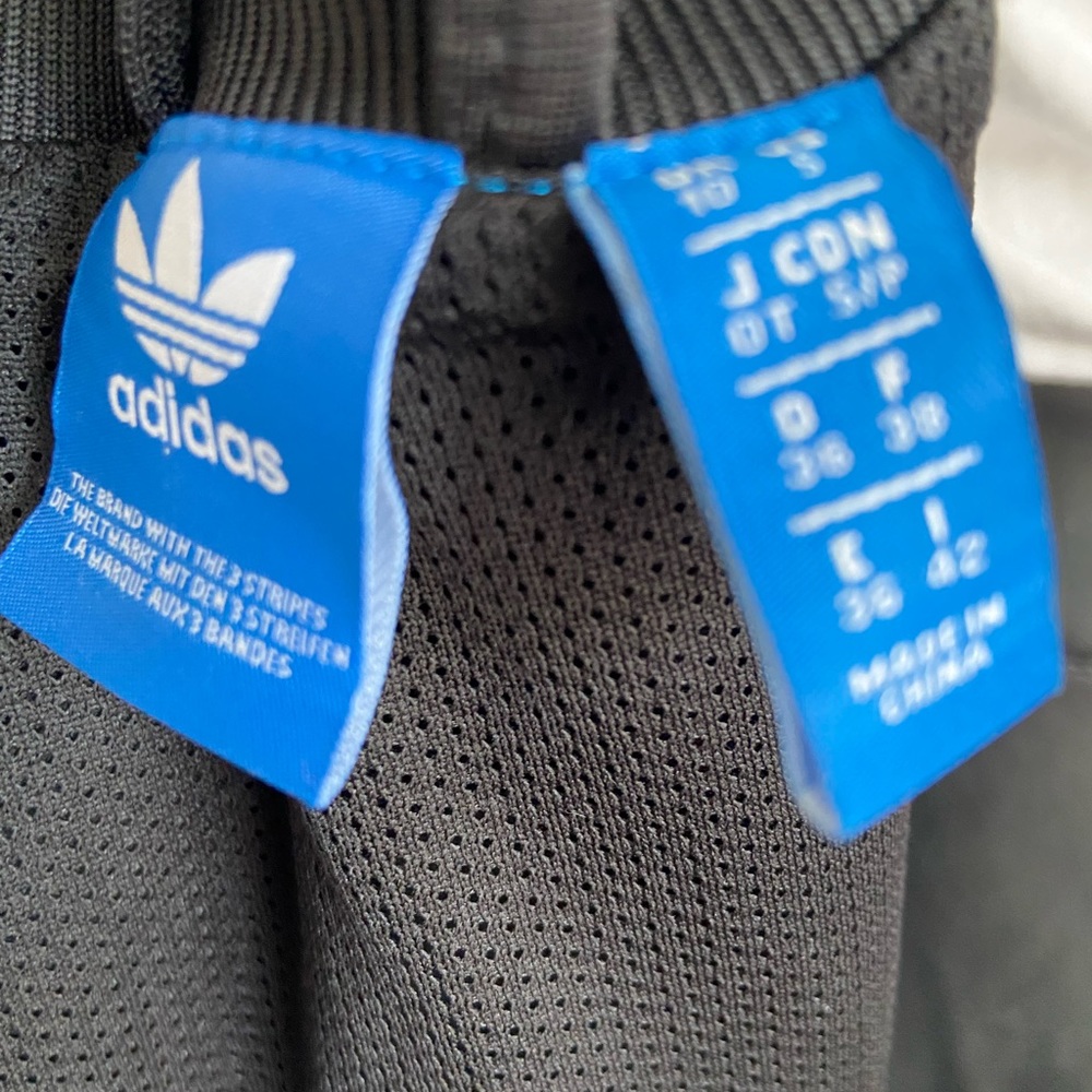Adidas S Black Three Stripe Full Zip Athletic Sports Active Jacket Pockets - Picture 4 of 6